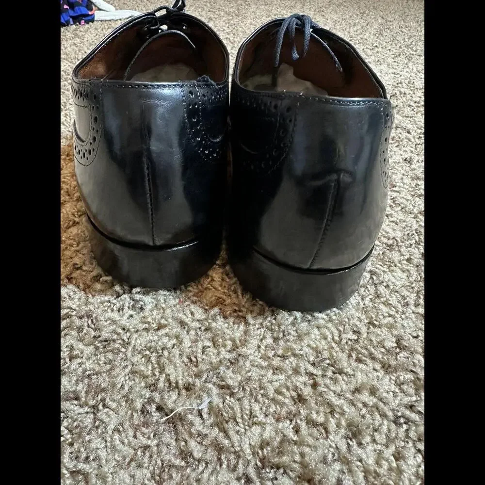 Stafford Comfort Plus Wing Tip Shoes Mens Black Leather Size 13‎
